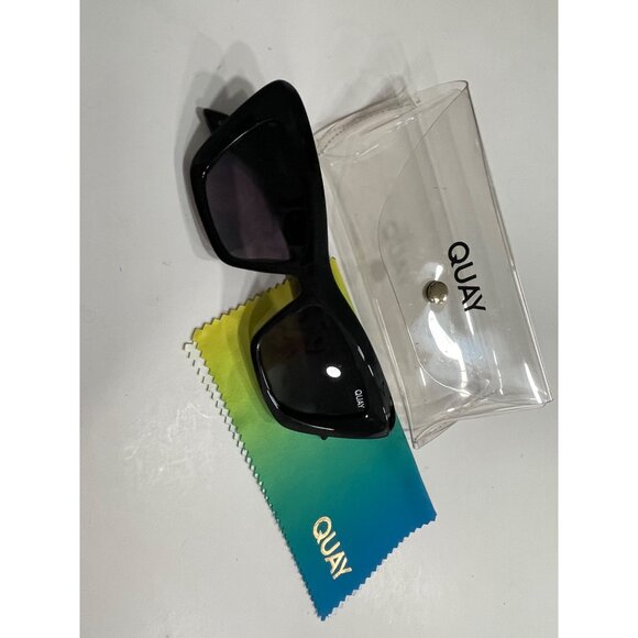 Quay On the Radio Black Cat Eye frame Polarized Sunglasses main image 11
